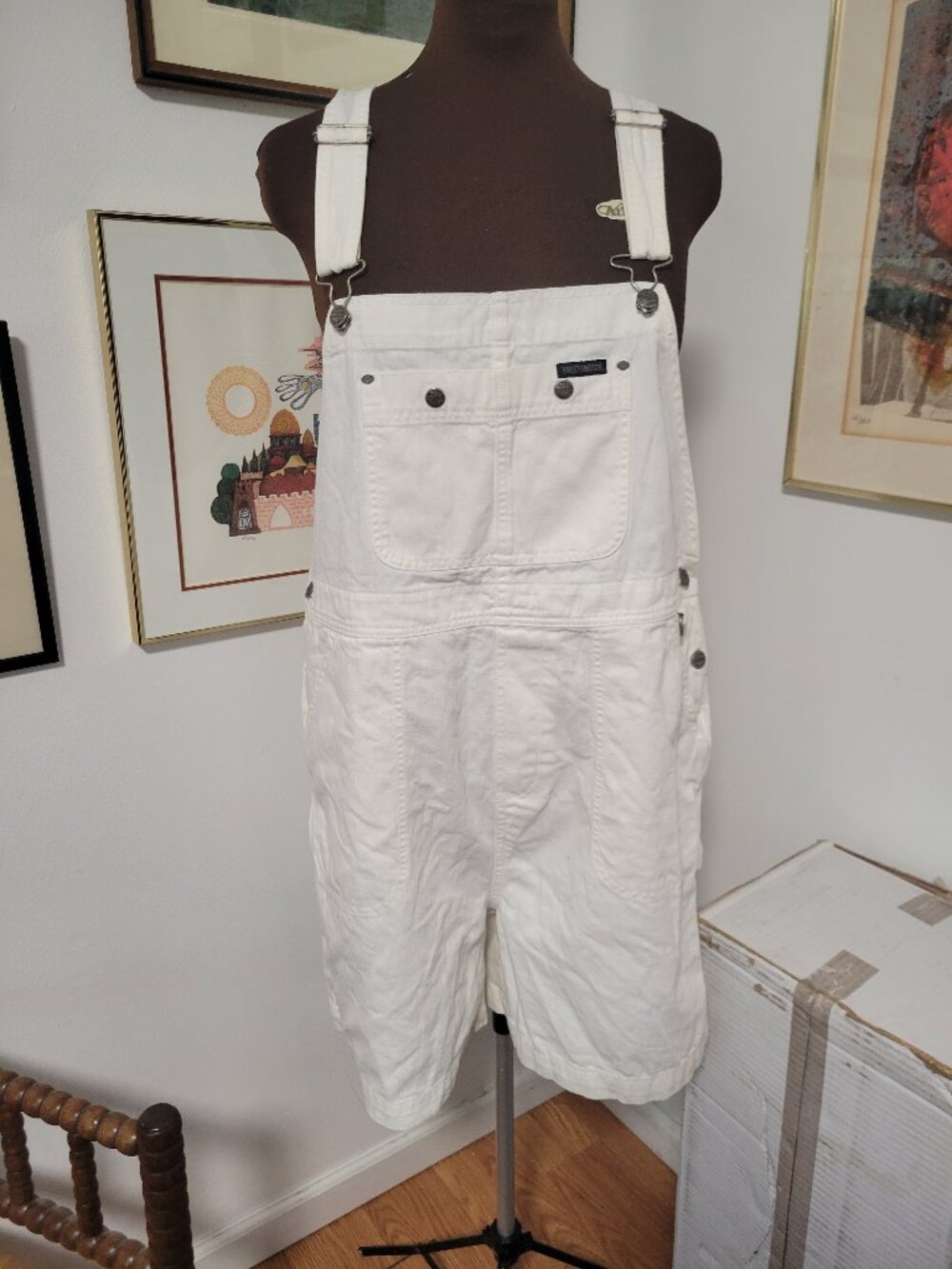 Harley Davidson Overall Shorts White Size XL